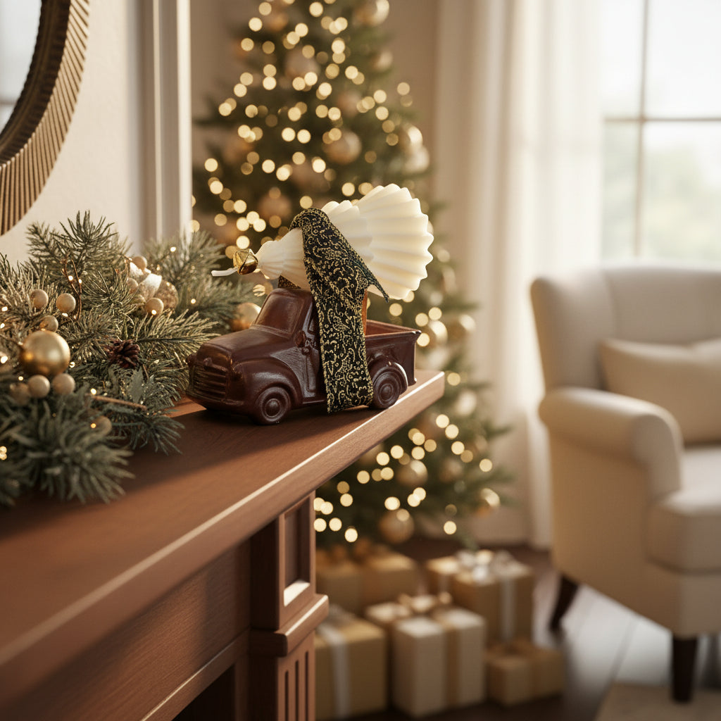 Christmas Truck With Tree Candle