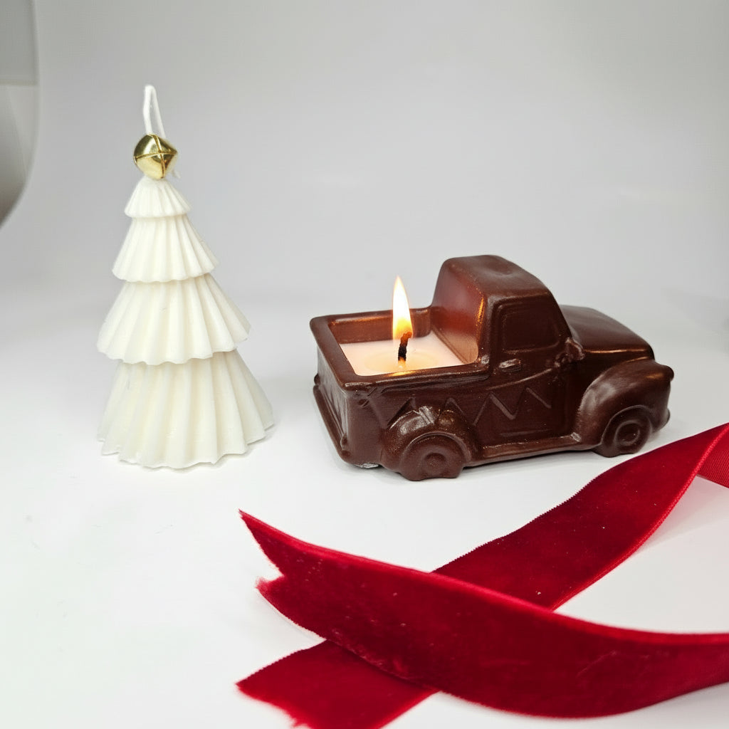 Christmas Truck With Tree Candle